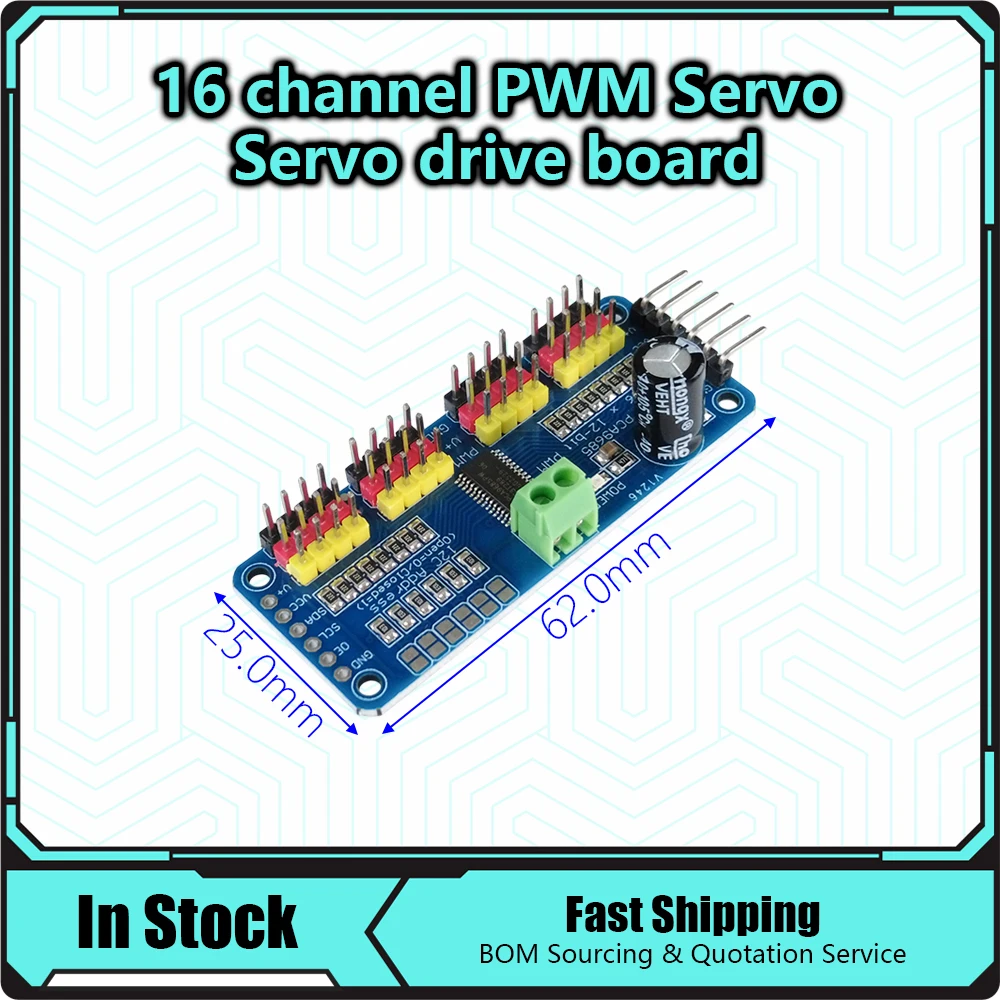 PCA9685 16 channel PWM Servo Servo Drive Board Robot Controller IIC Interface Driver Module For Raspberry Pi