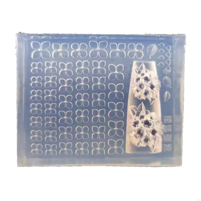 

97QE Soft Silicone Flower Art Mold Manicure Carving Mold Floral Patterns Moulds