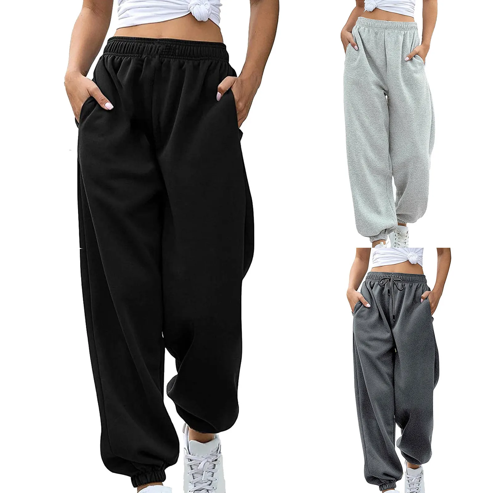 Women's Bottom Sweatpants Joggers Pants Workout High Waisted Yoga Outfits for Women 3x Snow Pants for Women