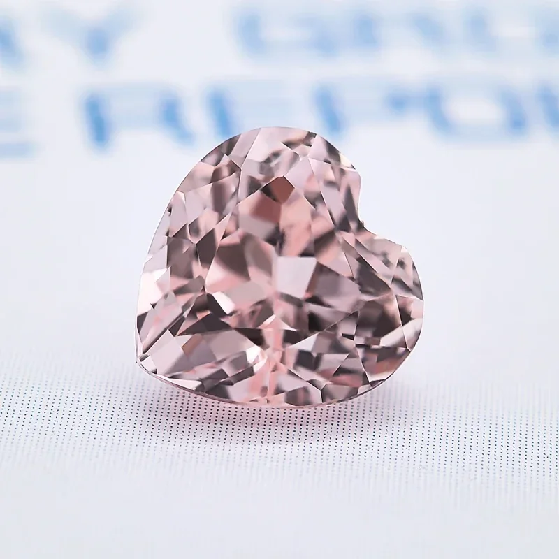 Top Lab Grown Sapphire Morgan Pink Color Heart Shape VVS1 Charms DIY For Jewelry Making Materials Selectable AGL Certificate