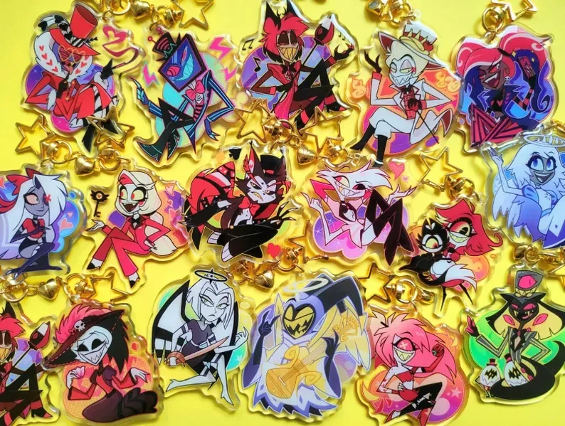 Demon Hotel Series Acrylic Keychains Double Sided Bag Pendant Collectible Fan Gift