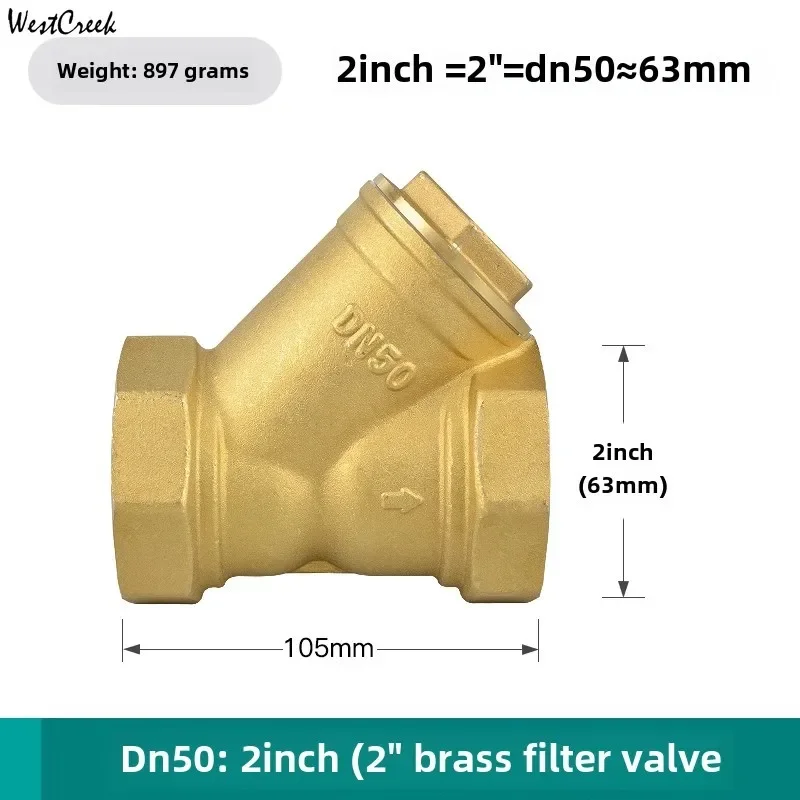 WESTCREEK DN50 2 inch 60mm brass Y strainer heating Mesh ball valve Pipe filter valve air conditioning valve Y filter