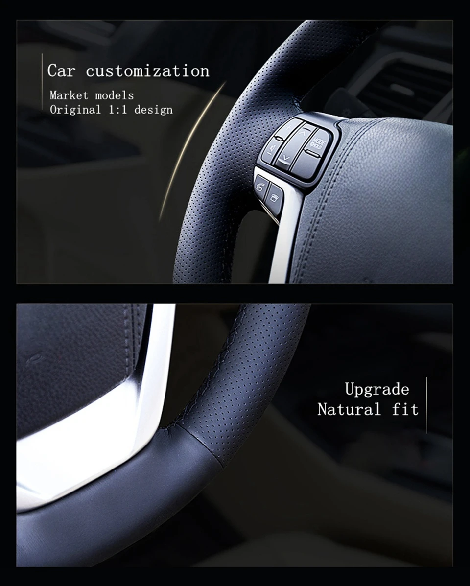 Passen Sie die DIY-Lenkradabdeckung aus Mikrofaser-Leder für den Jeep Compass 2017 2018 Renegade 2015–2018 an, Fiat Toro 2017–2019 Tipo – Detail 5