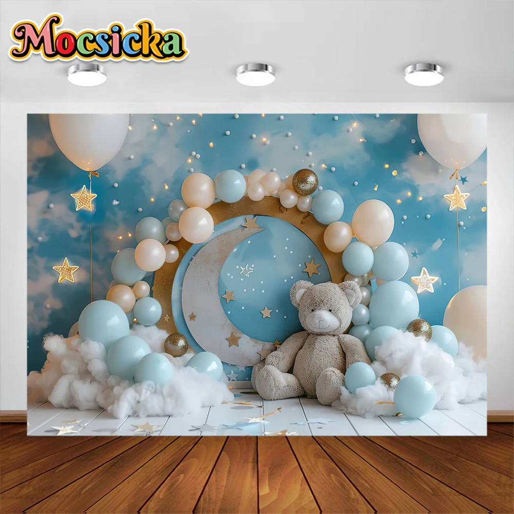 Fondo de fotografía para fiesta de primer cumpleaños de recién nacido, globo colorido para niño y niña, decoración para primer cumpleaños, estudio de fondo para Baby Shower