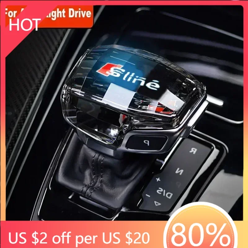 2025 حار سيارة كريستال والعتاد التحول المقبض رافعة تعديل التلقائي كريستال والعتاد مقبض لأودي A6 C8 A6L RS7 A7 Q8 S8 SQ8 Q7 RS6 #2