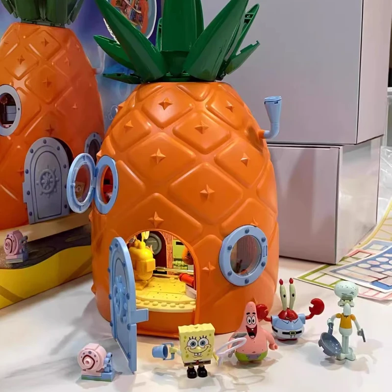 

SpongeBob SquarePants Building BlocksPineapple House Krabby PattyRestaurant Bricks Model Set DesktopOrnaments Kids DIY Toys Gift