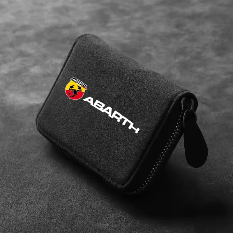 Multi-slot Zipper Card Bag Driver's License ID Card Bank Card Coin Wallet For ABARTH 695 595 500 Competizione 12 Car Accessories