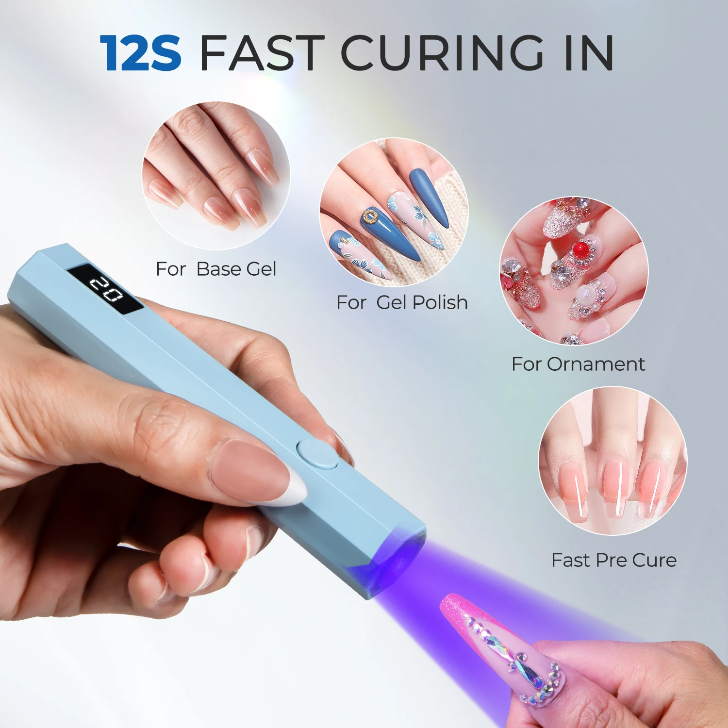 المحمولة المحمولة البسيطة مسمار مصباح الأشعة فوق البنفسجية Led عرض الطاقة مسمار مصباح قابلة للشحن آلة مجفف الأظافر الأسرة سريعة الجافة مصباح يدوي القلم #2