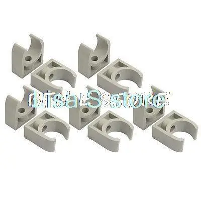 25mm Diameter PPR Tube Pipe Clamps Clips Connectors Gray 10pcs