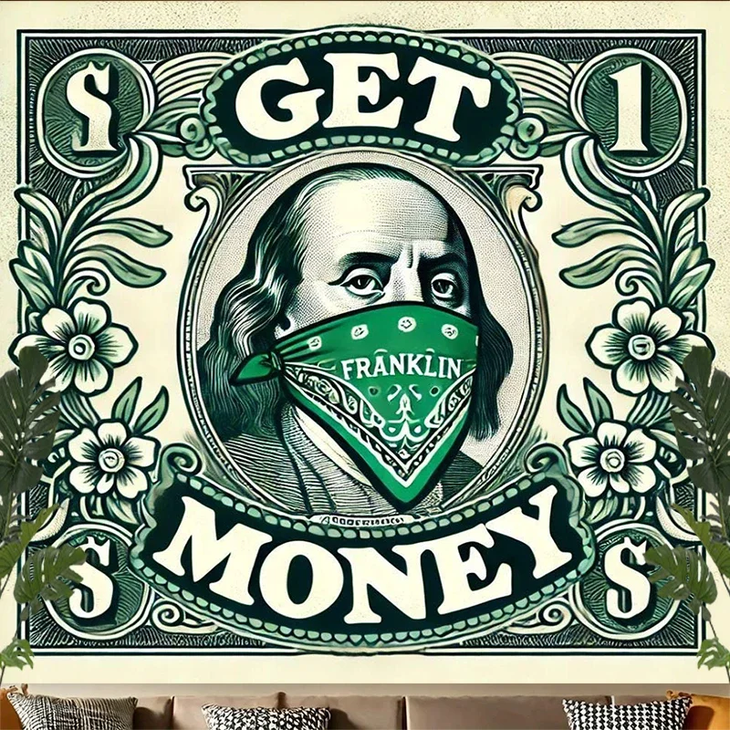 Vintage  Money Wall Hanging Tapestry Decor for Man Cave or Living Room Art tapestry for dorm room