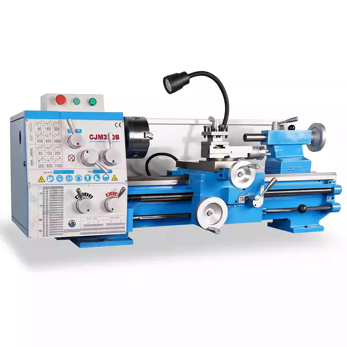 CJM320B Mini Lathe Machine for Metal Stainless Steel Processing 220V 380V 1.1KW 1600R/MIN American Small Lathes Manual Lathe