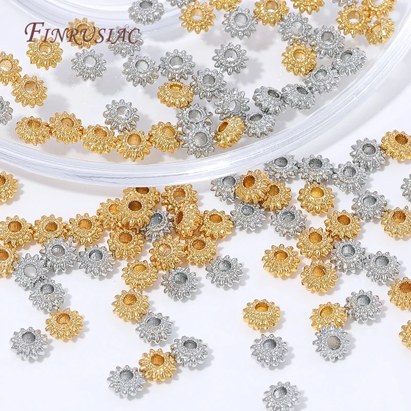 18K Gold Plated Flower Bead Spacer,Rhodium Plated Beads For Jewelry Making DIY Bracelet Necklace Accessories,Beads Separators image 6
