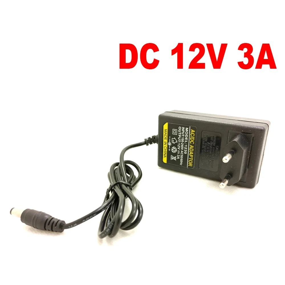 DC 12V 3A EUプラグ AC/DC電源アダプター CCTVカメラ DVR NVR IPカメラ AHD TVI CVI アナログカメラ用