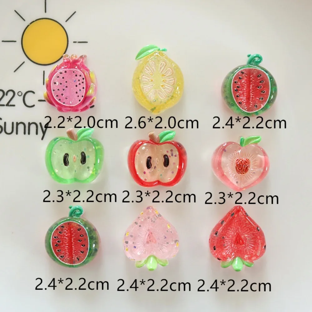10pcs Cute Resin Flatback Charms Kawaii Fruit Ornaments – Perfect for Hair Clips, Phone Cases & DIY Crafts Gift Home Decotatio