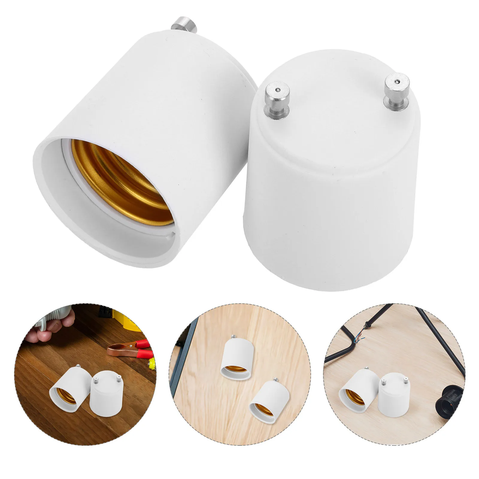 

2Pcs Socket Adapter Bulb Socket Extender Lamp Base Conversion Easy Install Indoor Lighting Fixture Converter Retrofit Accessory