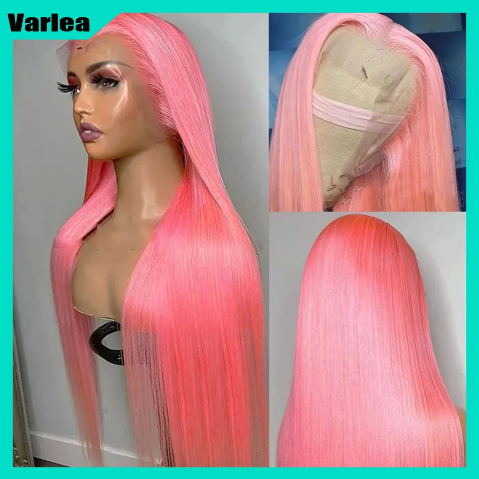 Varlea 200% Density 13x6 Colored Human Hair Wigs Pink Human Hair Lace Frontal Wig Hd Lace Wig 13x4 Human Hair Straight For Women