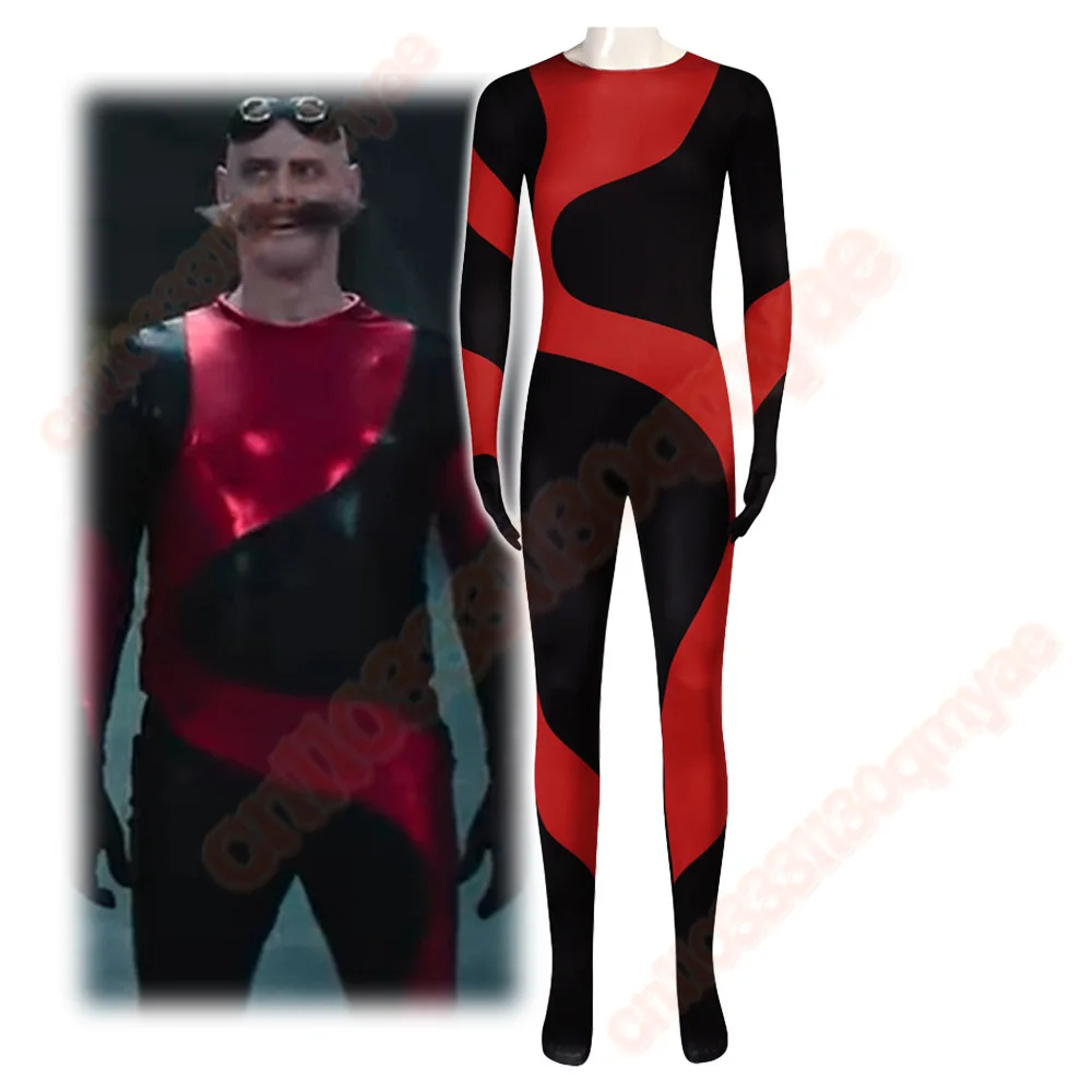 

Evil Dr Eggman Cosplay 3D Printed Black Red Costume Jumpsuit Outfit Uniform Halloween Carnival Party Suit for Adult Man