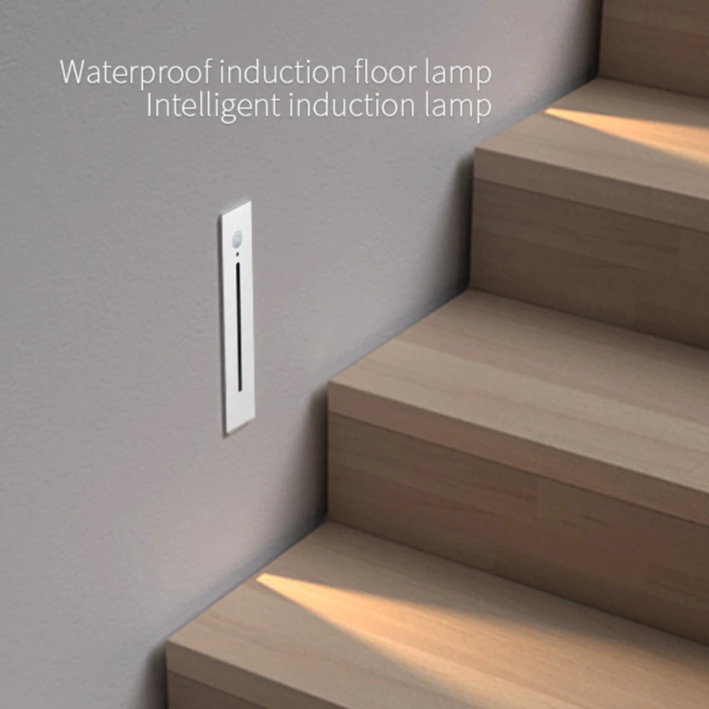 Binnentrap Waterdichte Sensor Wandlamp Vloer Nachtlampje Step Ressessed Trap Licht Home Decor Hoek Nacht Ladder Led Lamp
