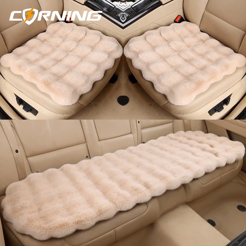 

Winter Plush Car Cushion Warm Auto Seat Cover Front Rear Thicken Soft Vehicle Anti Slip Chair Protector Pad Vehicles Accessories