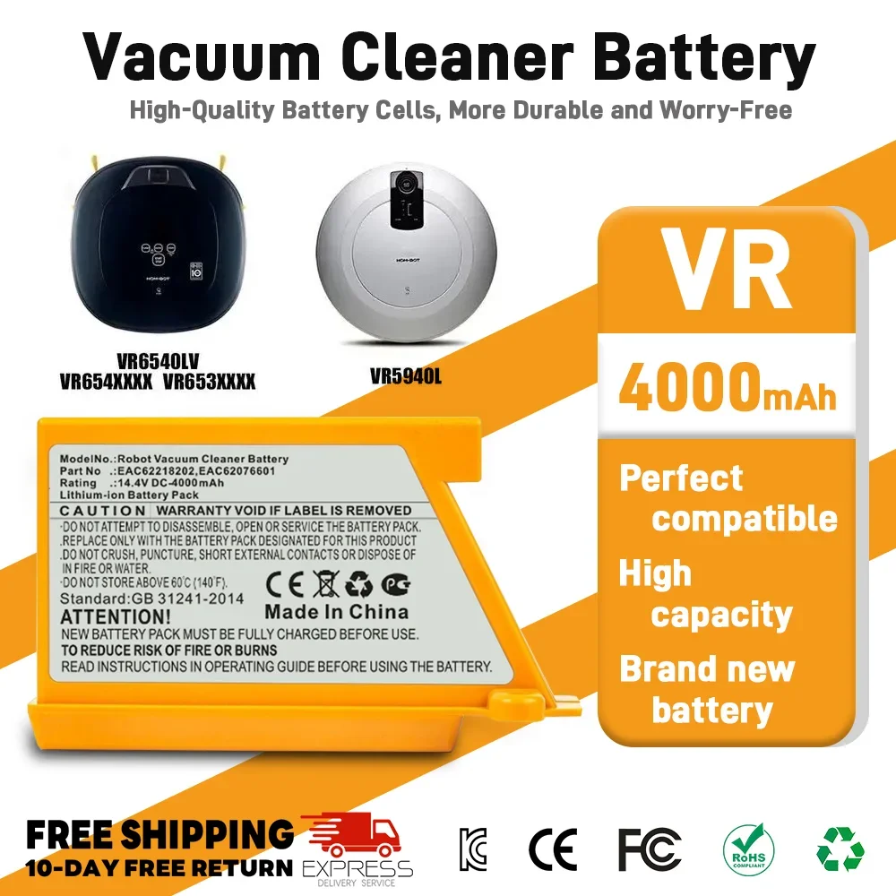

Robot Vacuum Cleaner battery For LG VR65720LVMP VR65715LVM EAC62218205 VR66750LVWP EAC60766107 AGM30061001 Sweeping Mopping
