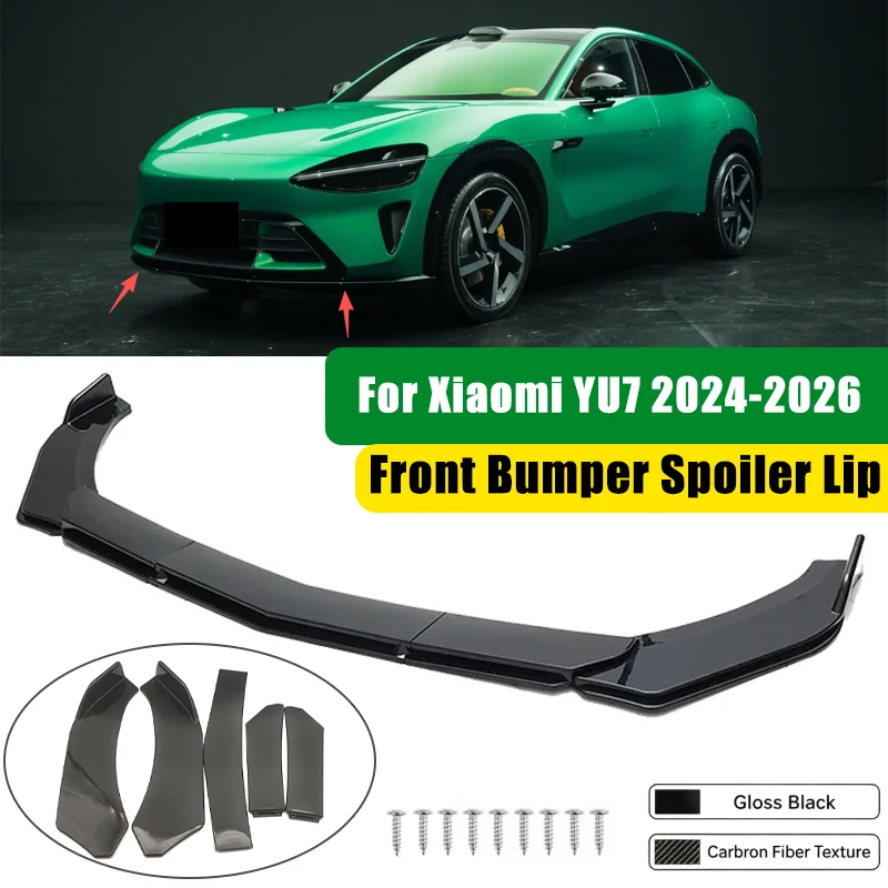 For Xiaomi YU7 2024-2026 5Pcs ABS Car Front Bumper Lip Spoiler Splitter Body Kit Canard Tuning Accessories