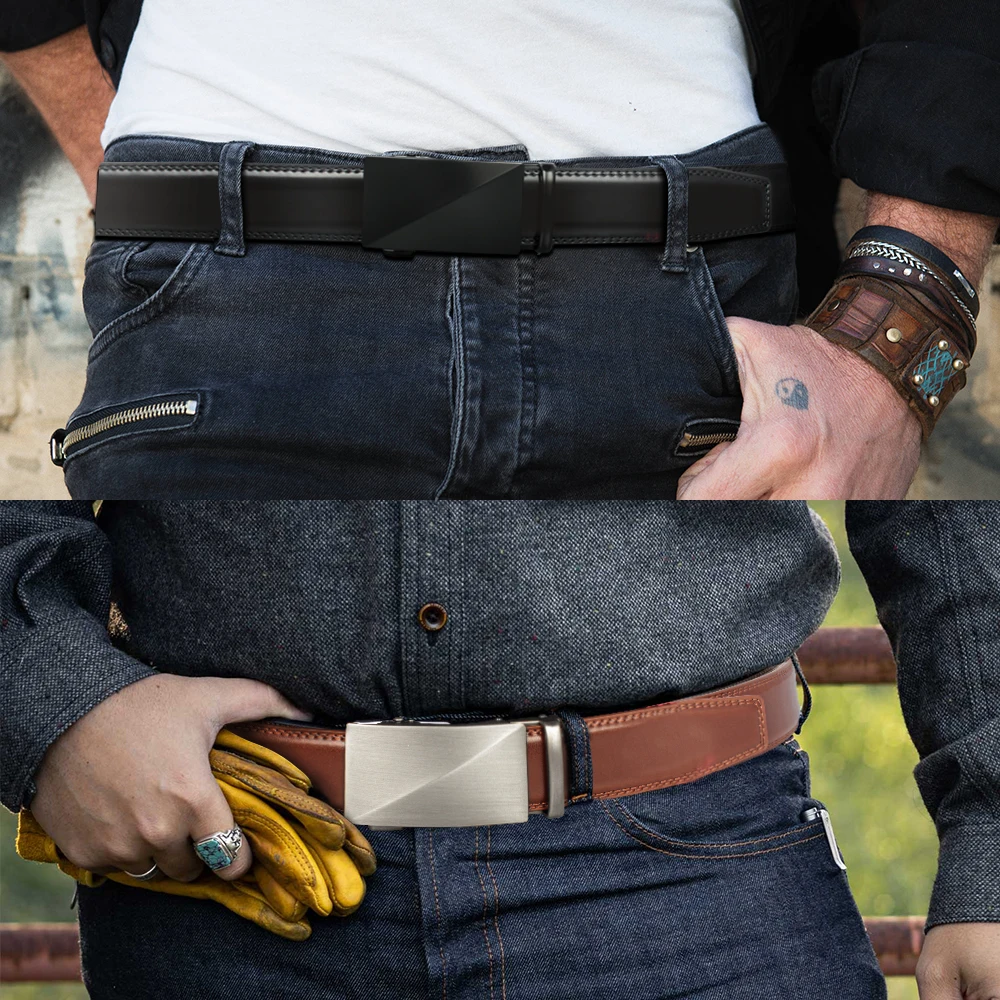 Männer Leder Gürtel Automatische Schnalle Gürtel Mode Legierung Gürtel Echtes Leder Luxus Gürtel für Männer Business Luxus Designer Kleidung – Detail 9