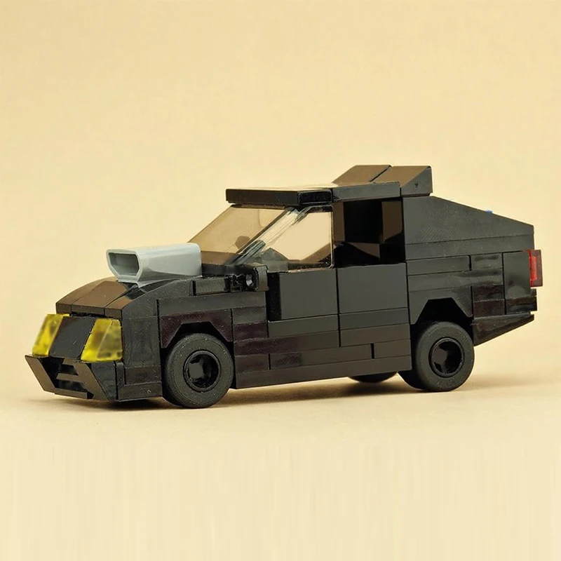City Car Model MOC Building Bricks Black Interception Vehicle Modular Technology Children Holiday Gifts Assemble Toys Suit