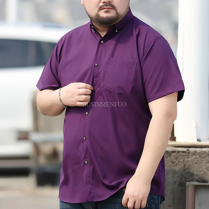 Men 8XL 9XL Shirts 10XL 7XL Plus Size Big Larger 5XL 6XL Short Sleeve Summer Business Shirt 160kg