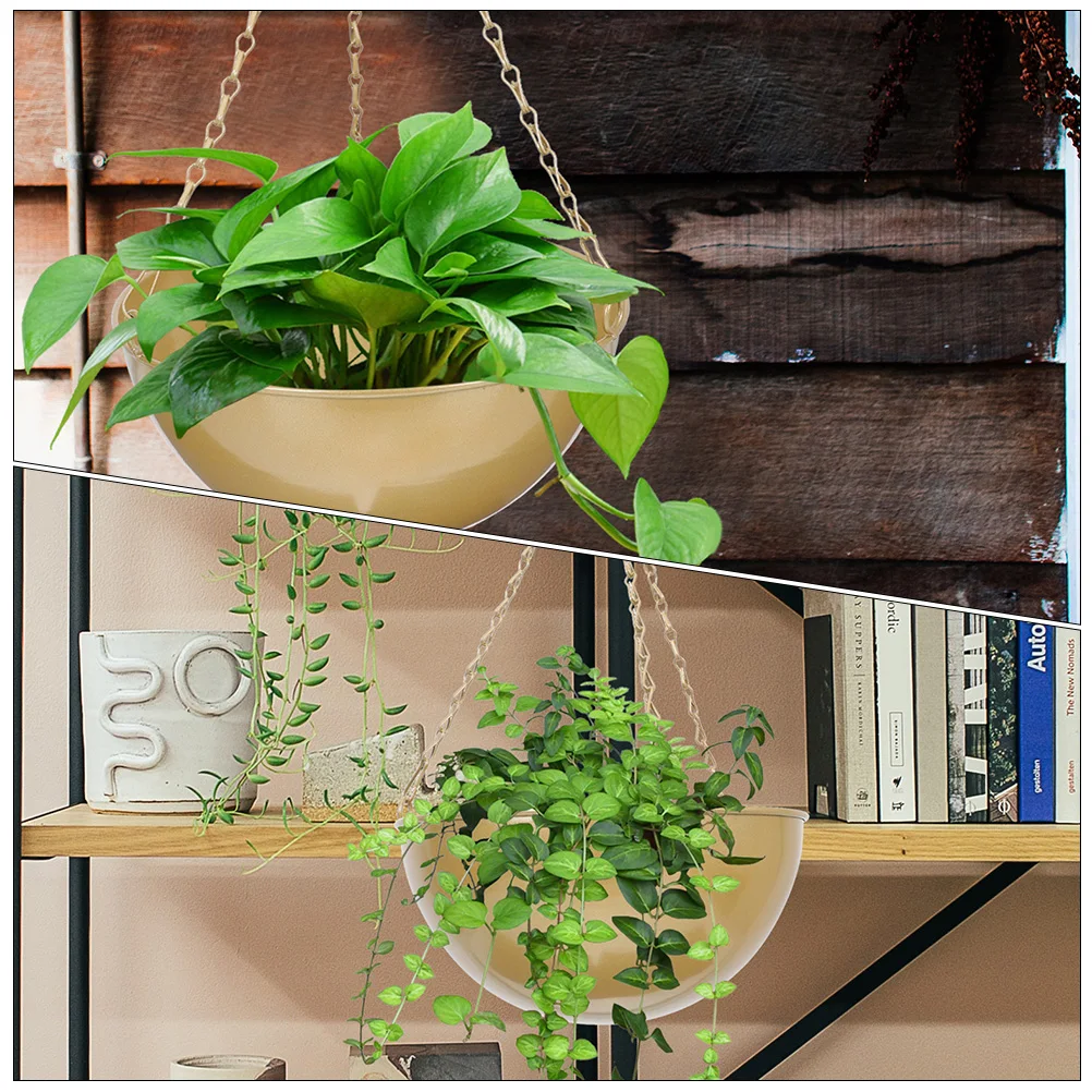

Sturdy Metal Hanging Flower Pot Modern Black Wall Mount Basket Durable Planter For Outdoor Garden Decorative Large Indoor Plant
