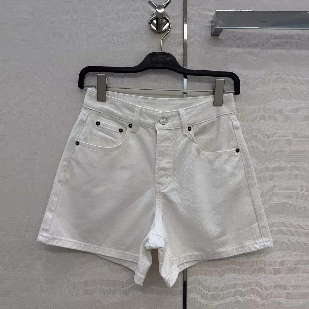 2026 New Summer Streetwear Cotton Denim Shorts Women Solid Color High Waist Casual Shorts