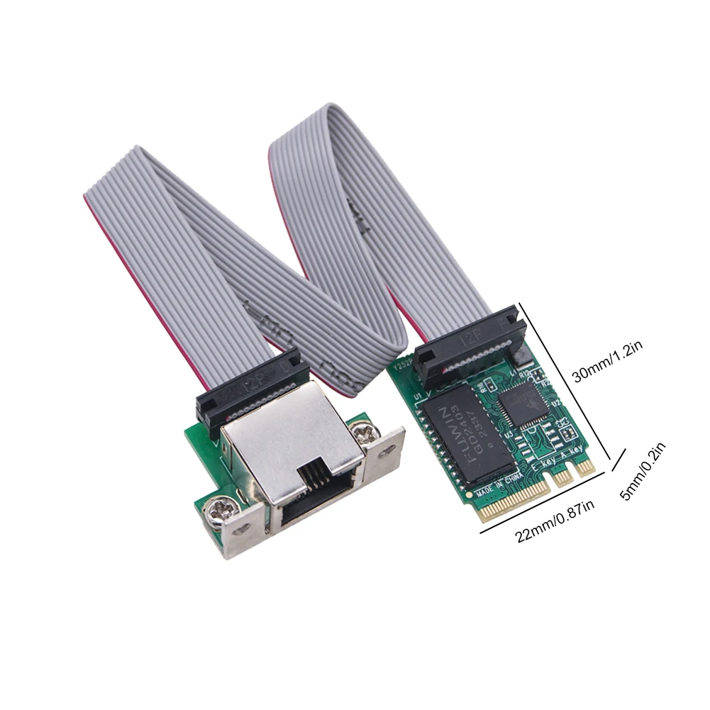 بطاقة شبكة 2.5G M.2 منفذ واحد RJ45 M.2 A+E إلى بطاقة جيجابت إيثرنت 10/100/1000 ميجابت في الثانية M.2 A+E بطاقة إيثرنت LAN