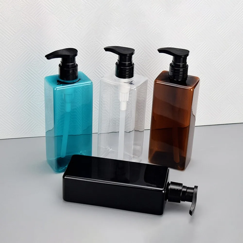 500ml Square Liquid Soap Dispenser Shampoo Conditioner Bodysoap Gel Pump Bottle Bathroom Empty Lotion Container for Hand Soap