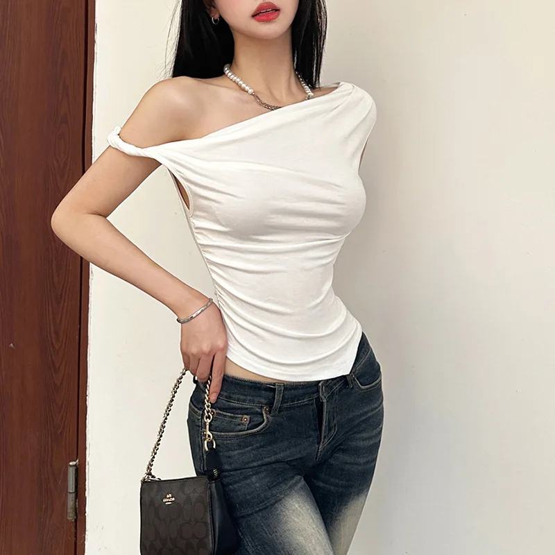 Solid Color Simple Tight Sexy Hot All-match Casual Youth Bright Confident Summer Travel Cool Women's Camisole Vest