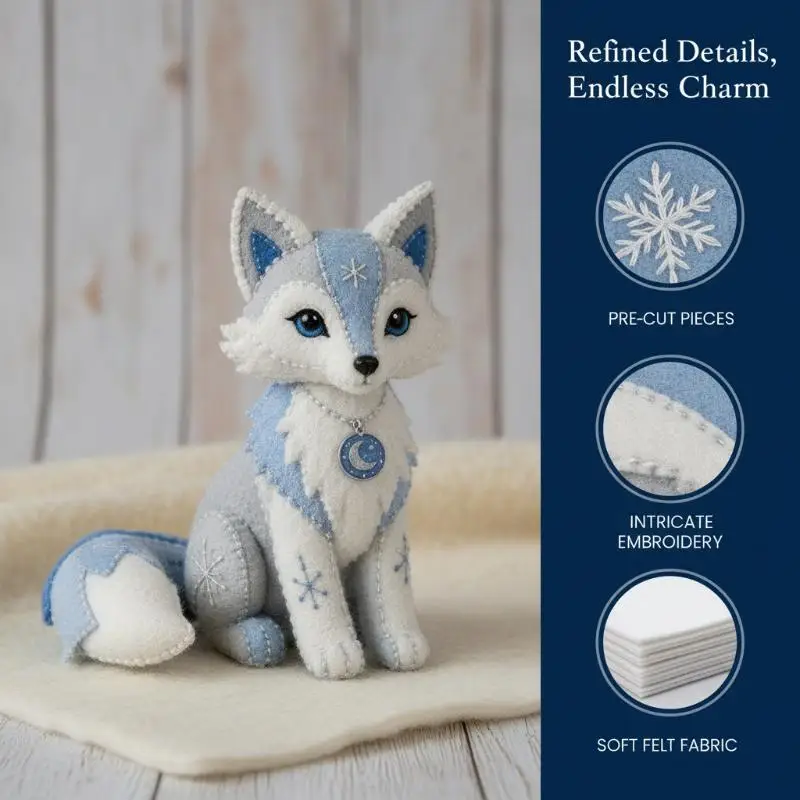 Arctic Winter Guardians DIY Patchwork Kit Pre-Cut 3D Stuffed Animals Handmade Art Craft for Kids Travel Portable Activity Toy