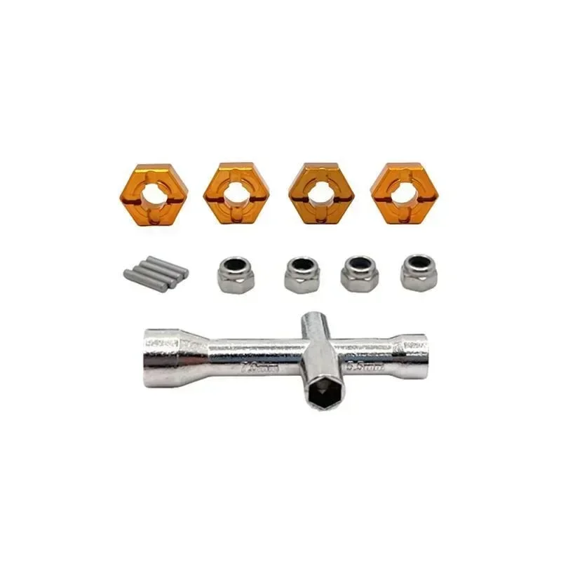 Metal Spare Parts Suitable for RC Cars of MJX 1/14 1/16 and SCY 1/16. Upgrade Nuts, Sleeves, 12mm Adapters
