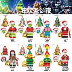 TV6303 Christmas series holiday elf Santa Claus assembled building blocks doll gift doll