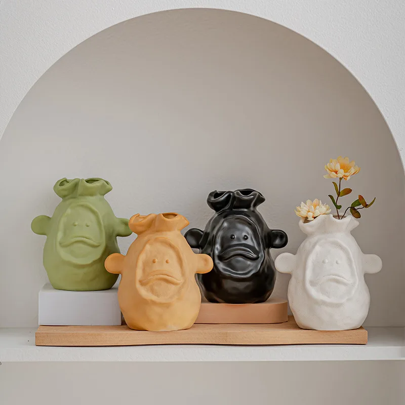 

Абстрактное искусство животных, керамическая ваза в скандинавском стиле, декор для гостиной, сад, украшение для домашних животных