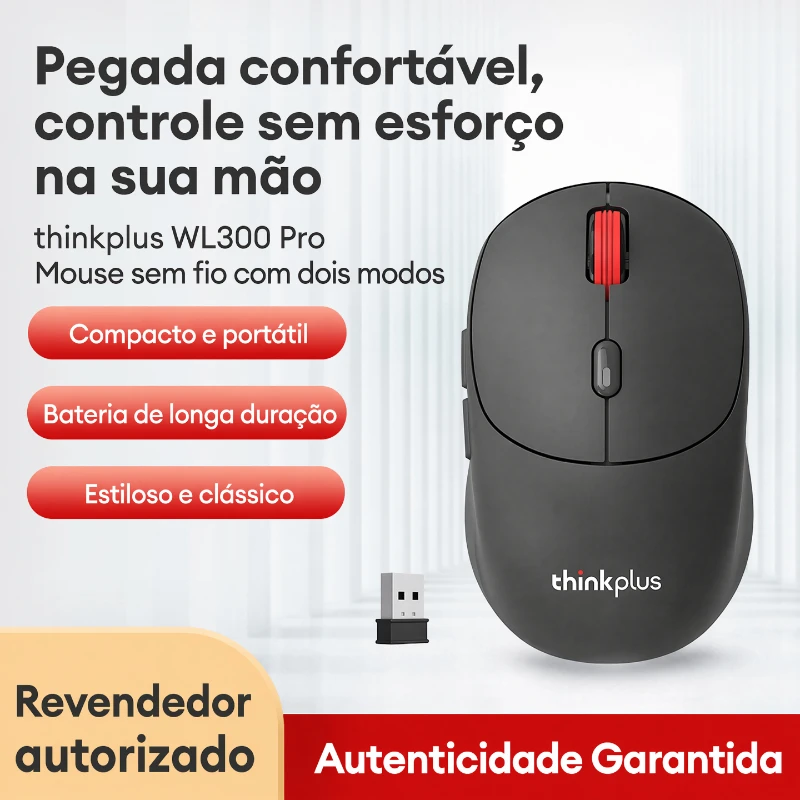 lenovo-wl300pro-クワイエットボタン-オフィス向け人間工学設計マウス-bluetooth-ワイヤレス-デュアルモード接続マウス-人間工学に基づいたオフィスマウス
