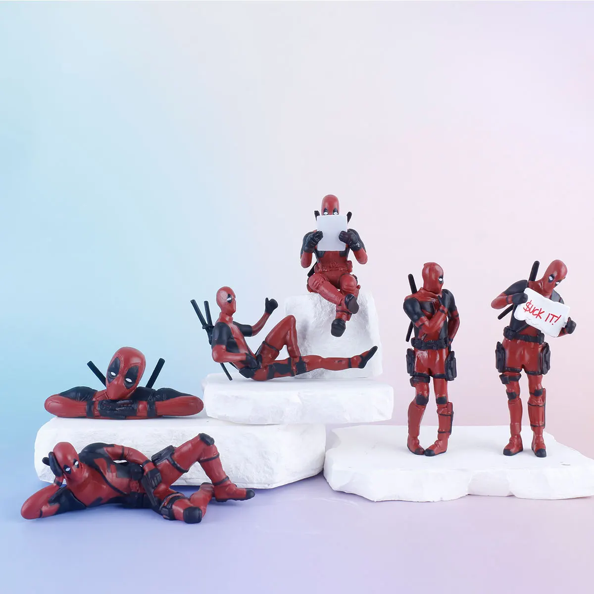 Deadpool & Wolverine Anime Figure Marvel Superhero Toy Figurine Car Mounted Ornaments Kid Bedroom Decor collection birthday gift