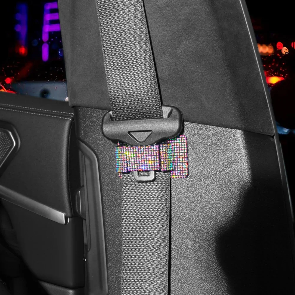 Rhinestone Car Seat Belt Limiter Buckle Stopper Holder Safety Belt Adjusting Clip Non-slip Spacing Limit Device Fixed Buckle