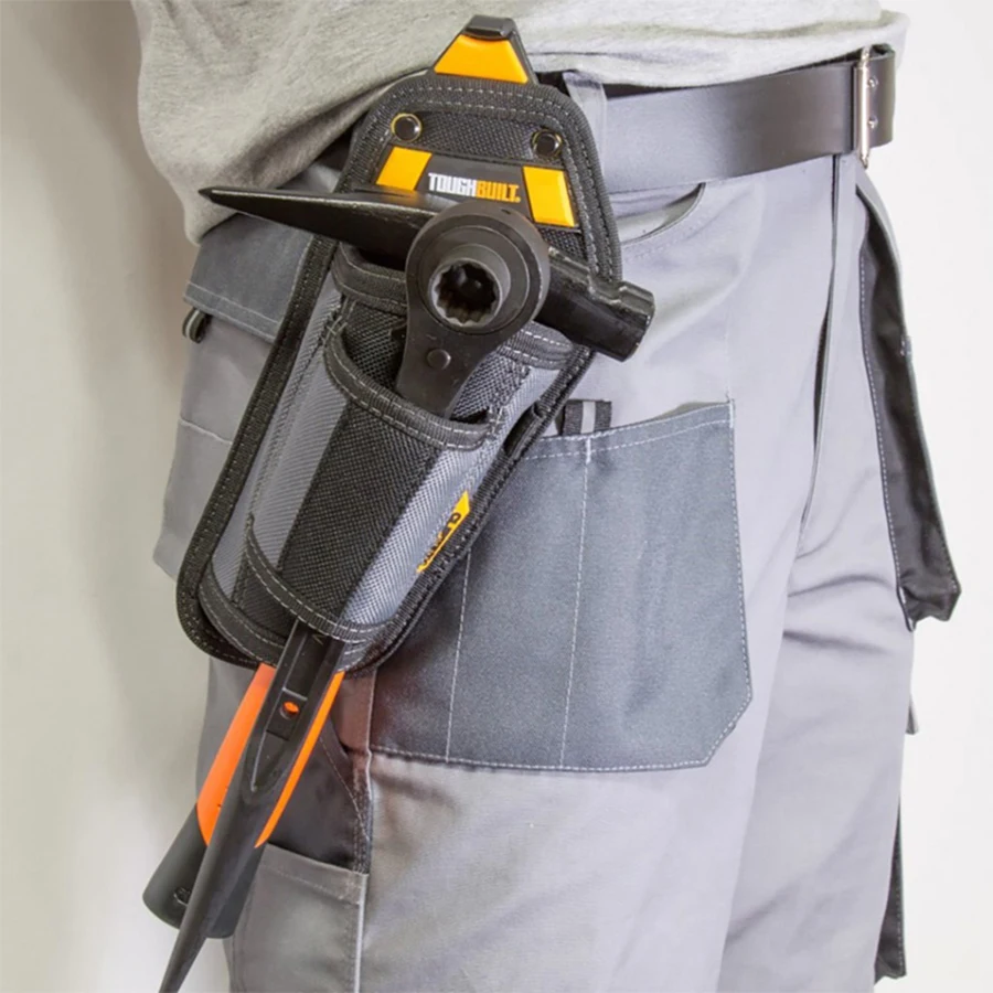 TOUGHBUILT TB-CT-31-A Hammer Holster with 2 Pockets and Loops Rugged Construction Tool Bag Tool Belt Pouch