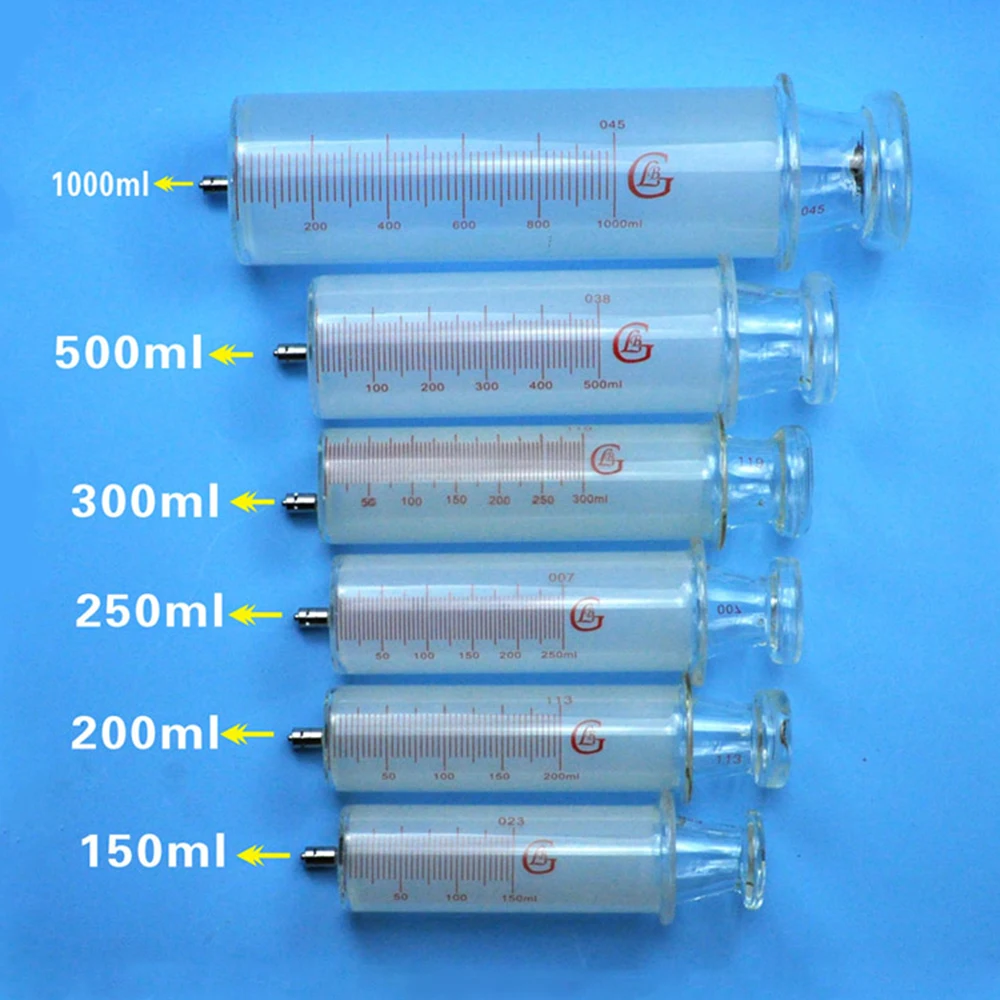 150ml, 200ml, 250ml, 500ml, 1000ml glass syringe, glass syringe, glass syringe perfusion device