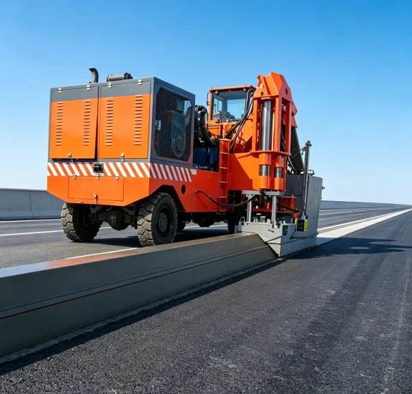 Custom Automatic  Concrete Curb Stone Maker Four-Track Slipform Paver Turbo Diesel Engine Automatic Road Gutter Forming Machine