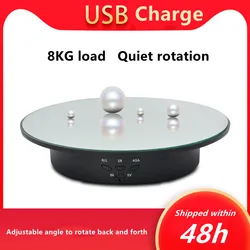 3 Speeds Adjustment Rotary Stand 360° Electric Swivelling Display Table Turntable for Video Recording Rotating Photo Display Bas