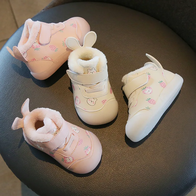 Newborn Snow Boot Winter Baby Girl Walking Shoe Anti Slip Ankle Boot Soft Soled Baby Boy Cotton Shoes Plush Short Boots תינוקות