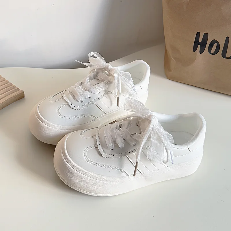 Fumajia Women's Thick Bottom Canvas Shoes Spring New Style Breathable Cotton Lined Winter Sport Shoes Korean Style Flat Footwear