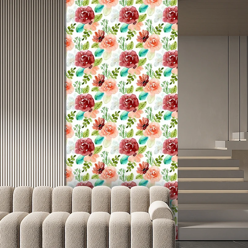 Floral Peel and Stick Wallpaper Floral Contact Paper Decorative Vintage Flower Self-Adhesive Wallpaper Vinyl Roll for Wall Decor