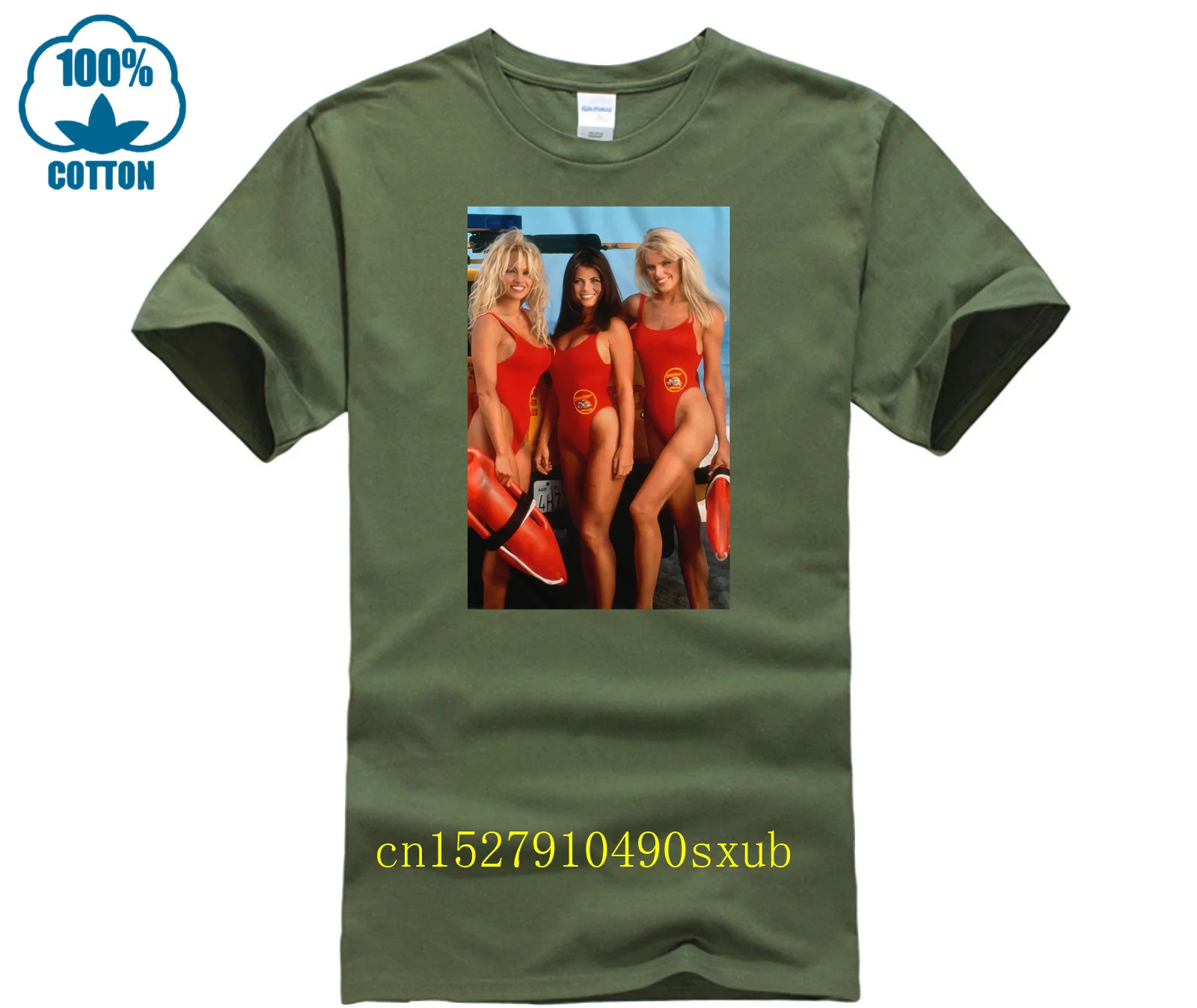 Baywatch Lifeguard Beach Babes Men's T Shirt Pamela Anderson Carmen Electra Hot