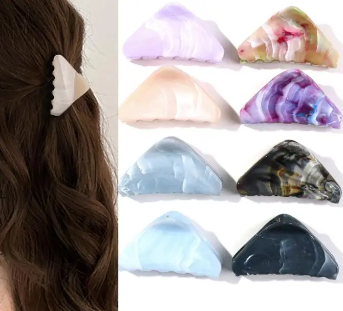 Pasadores de Pelo Triangulares con Diseño de Mármol Pintado con Spray, Modernos y Sencillos, para Mujeres y Niñas, Accesorios para el Cabello