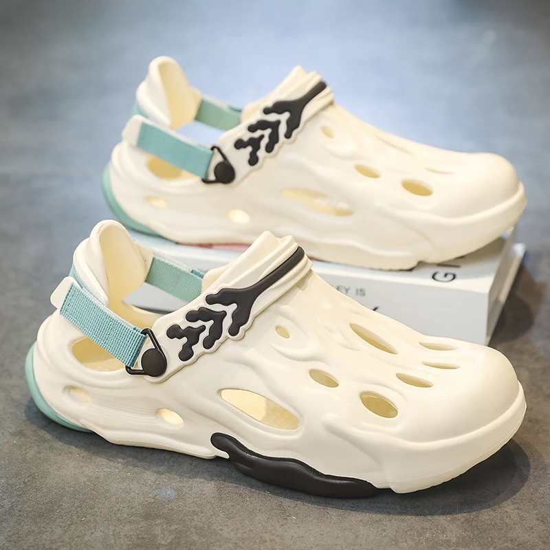 

Men's Summer 2026 New Outdoor Wear Thick Bottom Clog Shoes Beach Sandals Anti-Slip Odor Resistant Casual Flat EVA Slip-On Shoes